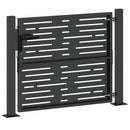 Haveport med lås Sort 110 x 105 cm Pulverlakeret stål