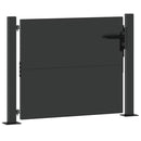 Haveport med lås Sort 110 x 105 cm Pulverlakeret stål