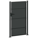 Haveport med lås Sort 105 x 205 cm Pulverlakeret stål