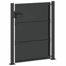 Haveport 110 x 155 cm Pulverlakeret stål Sort Låses