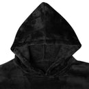 Tæppe-hoodie Sort l Flannel