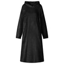 Tæppe-hoodie Sort l Flannel