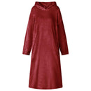 Tæppe-hoodie Bordeaux Rød s Flannel