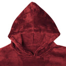 Tæppe-hoodie Bordeaux Rød m Flannel