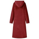 Tæppe-hoodie Bordeaux Rød m Flannel