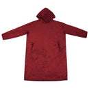 Tæppe-hoodie Bordeaux Rød l Flannel