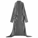 Tæppe-hoodie Mørkegrå F Flannel