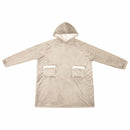 Tæppe-hoodie Beige M Fleece og Flannel