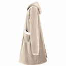 Tæppe-hoodie Beige M Fleece og Flannel