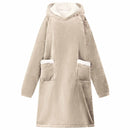 Tæppe-hoodie Beige L Fleece og Flannel