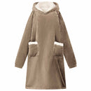 Tæppe-hoodie Camel L Fleece og Flannel