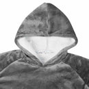 Tæppe-hoodie Mørkegrå M Fleece og Flannel