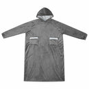 Tæppe-hoodie Mørkegrå M Fleece og Flannel