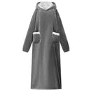 Tæppe-hoodie Mørkegrå L Fleece og Flannel