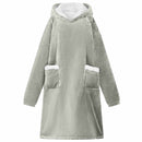 Tæppe-hoodie Grå M Fleece og Flannel