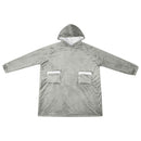 Tæppe-hoodie Grå L Fleece og Flannel