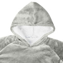 Tæppe-hoodie Grå M Fleece og Flannel