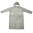 Tæppe-hoodie Grå L Fleece og Flannel