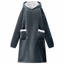 Tæppe-hoodie Mørkeblå M Fleece og Flannel