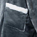 Tæppe-hoodie Mørkeblå L Fleece og Flannel