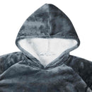 Tæppe-hoodie Mørkeblå M Fleece og Flannel