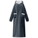 Tæppe-hoodie Mørkeblå M Fleece og Flannel
