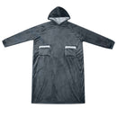 Tæppe-hoodie Mørkeblå M Fleece og Flannel