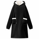 Tæppe-hoodie Sort L Fleece og Flannel