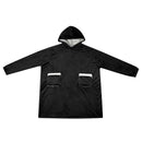 Tæppe-hoodie Sort L Fleece og Flannel