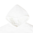 Tæppe-hoodie Hvid M Fleece og Flannel