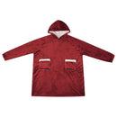 Tæppe-hoodie Bordeaux Rød M Fleece og Flannel