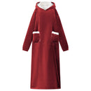 Tæppe-hoodie Bordeaux Rød M Fleece og Flannel