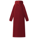 Tæppe-hoodie Bordeaux Rød M Fleece og Flannel