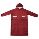 Tæppe-hoodie Bordeaux Rød M Fleece og Flannel