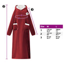 Tæppe-hoodie Bordeaux Rød L Fleece og Flannel
