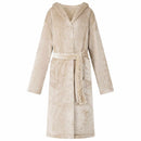 Badekåbe med hætte Beige xl Flannel