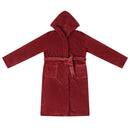 Badekåbe med hætte Bordeaux Rød l Flannel