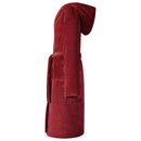 Badekåbe med hætte Bordeaux Rød l Flannel