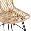 Spisestuestol 2 pcs Rattan og Jern Naturfarvet