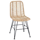 Spisestuestol 2 pcs Rattan og Jern Naturfarvet