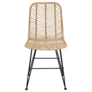 Spisestuestol 2 pcs Rattan og Jern Naturfarvet