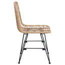 Spisestuestol 2 pcs Rattan og Jern Naturfarvet
