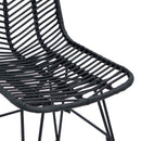 Spisestuestol 2 pcs Rattan og Jern Sort 44,5 x 54,5 x 85 cm