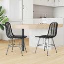 Spisestuestol 2 pcs Rattan og Jern Sort 44,5 x 54,5 x 85 cm