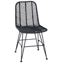 Spisestuestol 2 pcs Rattan og Jern Sort 44,5 x 54,5 x 85 cm