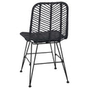 Spisestuestol 2 pcs Rattan og Jern Sort 44,5 x 54,5 x 85 cm