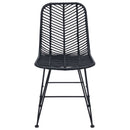 Spisestuestol 2 pcs Rattan og Jern Sort 44,5 x 54,5 x 85 cm