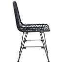 Spisestuestol 2 pcs Rattan og Jern Sort 44,5 x 54,5 x 85 cm