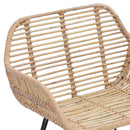 Spisestuestol 2 pcs Rattan og Jern Naturfarvet 55 x 50 x 74 cm