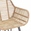 Spisestuestol 2 pcs Rattan og Jern Naturfarvet 55 x 50 x 74 cm